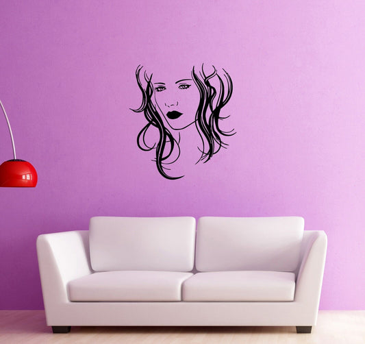 Wall Stickers Vinyl Decal Beautiful Woman Beauty Shop Hairstyle (ig725)