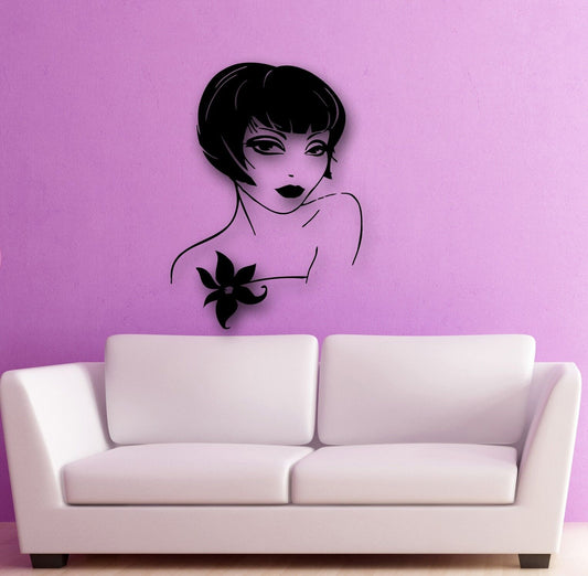 Wall Stickers Vinyl Decal Sexy Girl Short Hair Fashion Style (ig718)