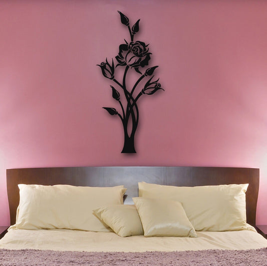 Wandaufkleber, Vinyl, Rose, Blume, Pflanze, Dekor für Schlafzimmer (ig672)