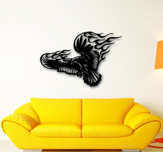 Wall Stickers Vinyl Decal Fire Eagle Bird Tribal Predator Cool Design (ig645)