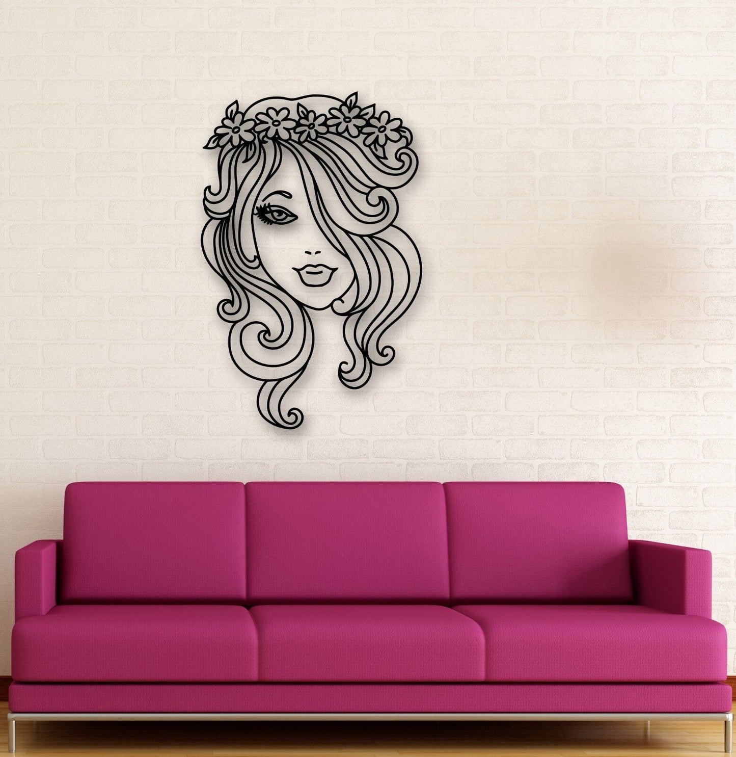 Wall Stickers Vinyl Decal Hot Sexy Girl Wreath on Head Great Design (ig636)