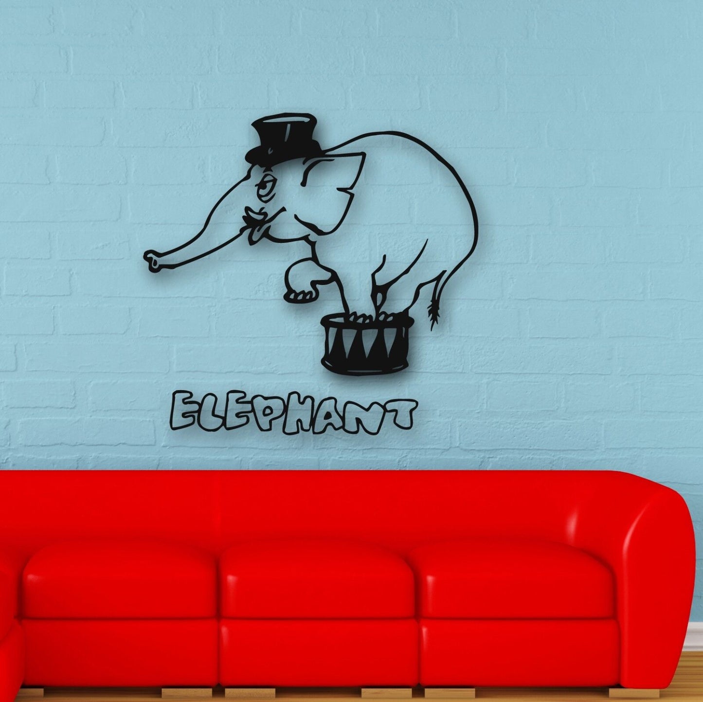 Wandaufkleber, Vinyl, Elefant, Zirkustier, Babyzimmer, Kinderzimmer (ig606)