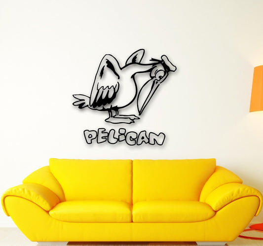 Wall Stickers Vinyl Decal Pelican Bird Animal Kids Room Decor (ig604)