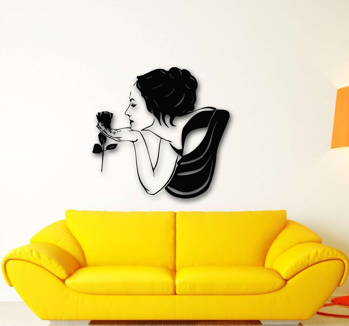 Wall Stickers Vinyl Decal Beautiful Sexy Girl with Rose (ig597)