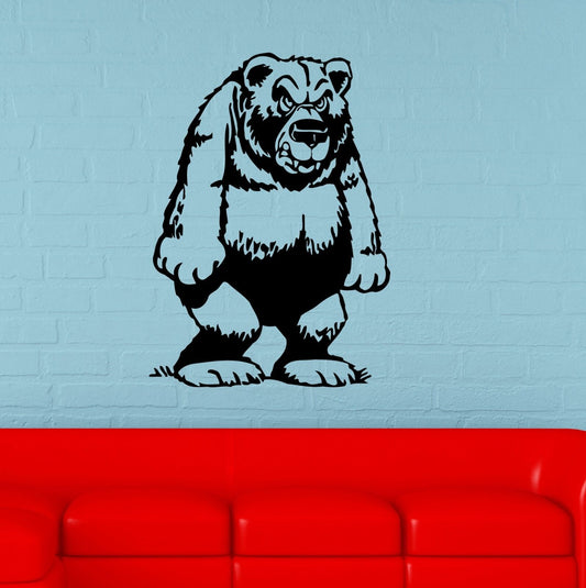 Wall Stickers Vinyl Decal Funny Grizzly Bear Animal Decor for Kids (ig592)