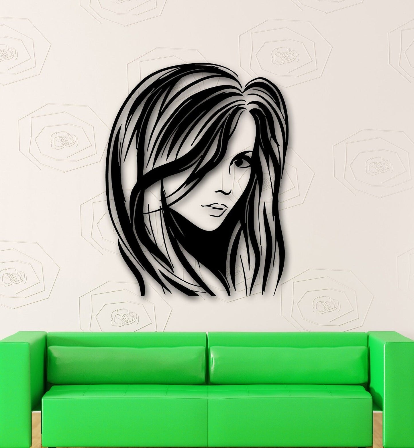 Wall Stickers Vinyl Decal Sexy Girl Hair Beauty Salon Hairstyle (ig574)