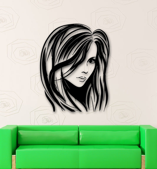 Wall Stickers Vinyl Decal Sexy Girl Hair Beauty Salon Hairstyle (ig574)