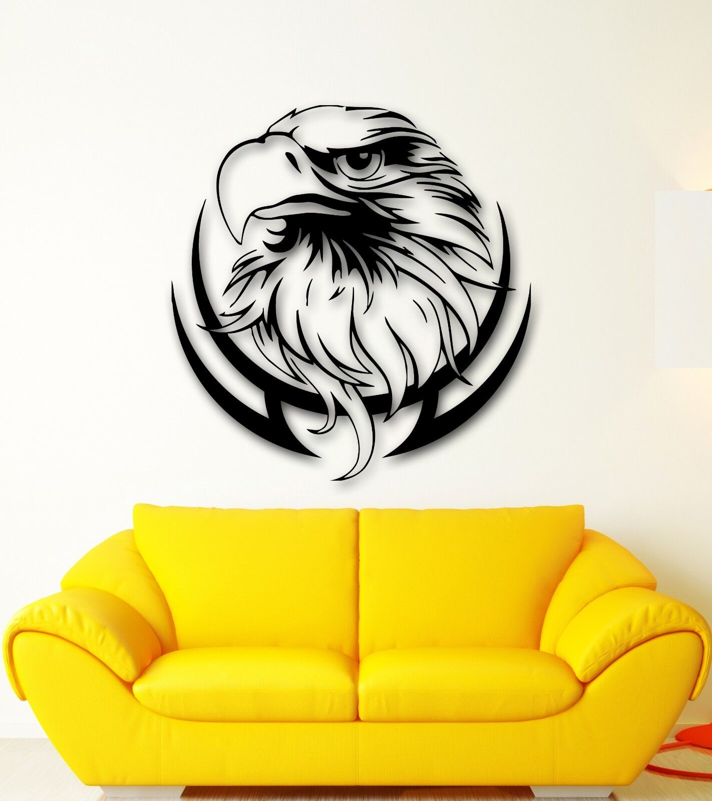 Autocollants muraux en vinyle, étiquette oiseau, aigle, prédateur Tribal, décor pour chambre (ig571)