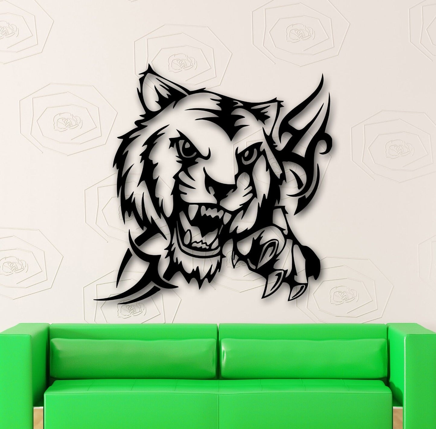 Autocollant mural en vinyle, motif tigre, Animal, décor de chambre tribale (ig558)