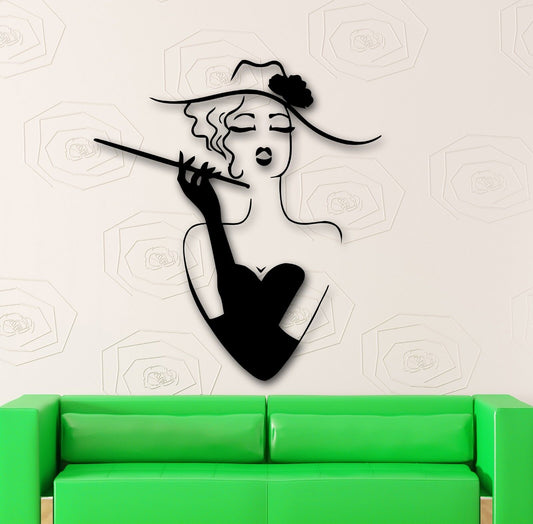 Wall Stickers Vinyl Decal Hot Sexy Girl Fashion Style Dress Hat (ig545)