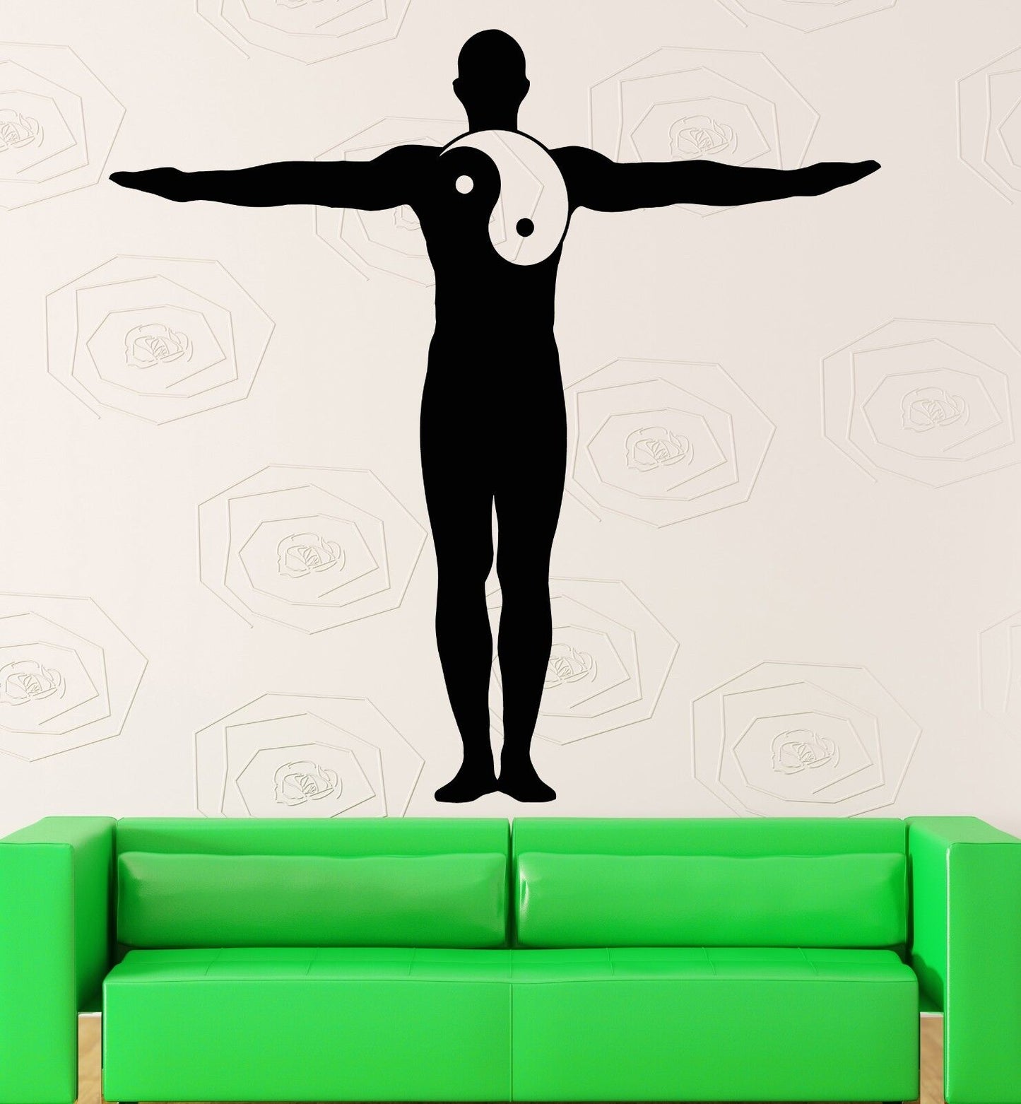 Autocollant mural en vinyle Yin Yang Yoga méditation symbole Zen décor (z1030m)