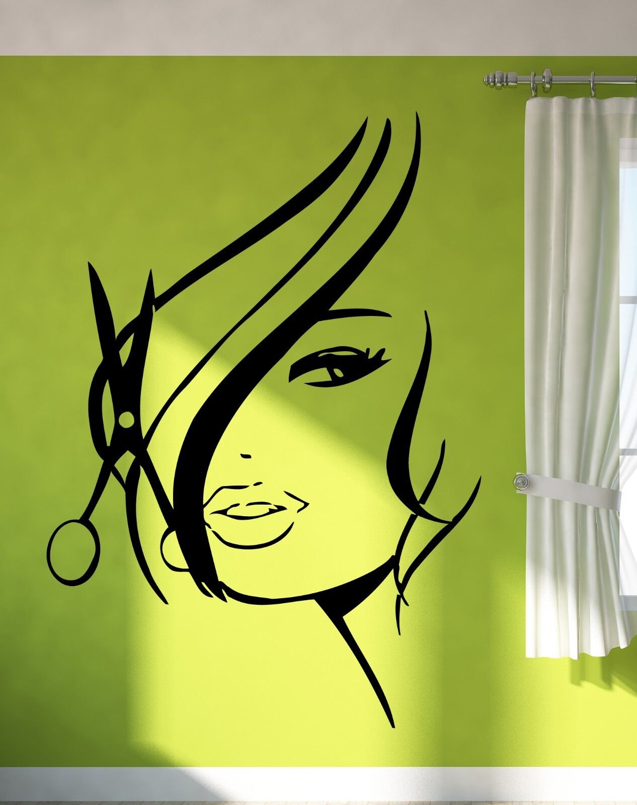 Wall Sticker Vinyl Decal Hair Beauty Salon Barbershop Sexy Girl Teen (z736m)