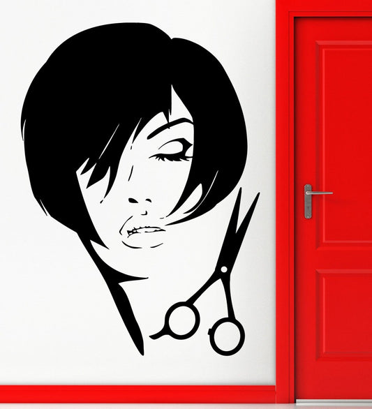 Wall Sticker Vinyl Decal Hair Beauty Salon Barbershop Sexy Girl Teen (z2227)