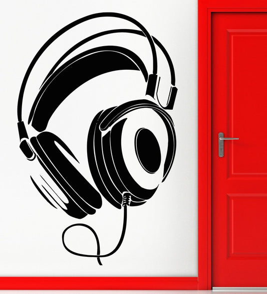 Wall Sticker Vinyl Decal Headphones Rock Pop Music Night Club Decor (z1092)