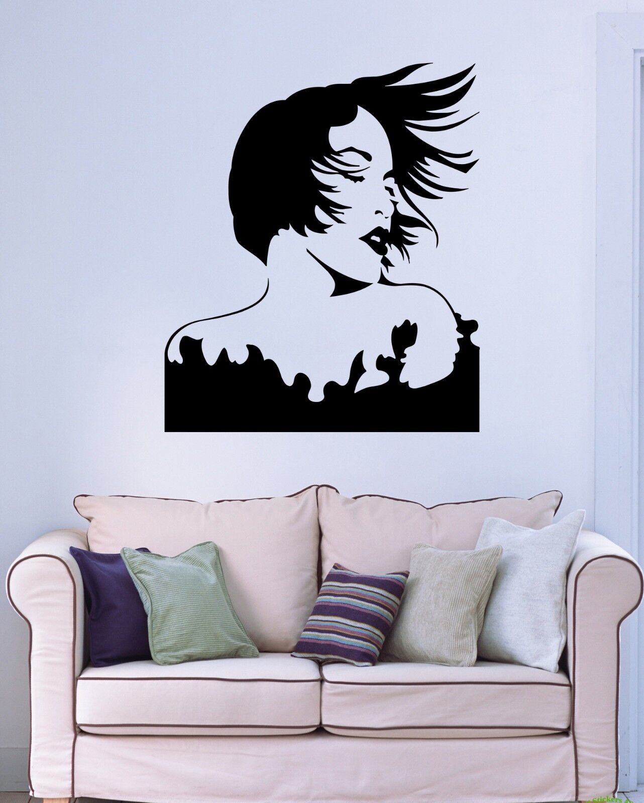 Wall Vinyl Sticker Decal Beautiful Sexy Woman Movie Star Hair Salon Spa (m005)