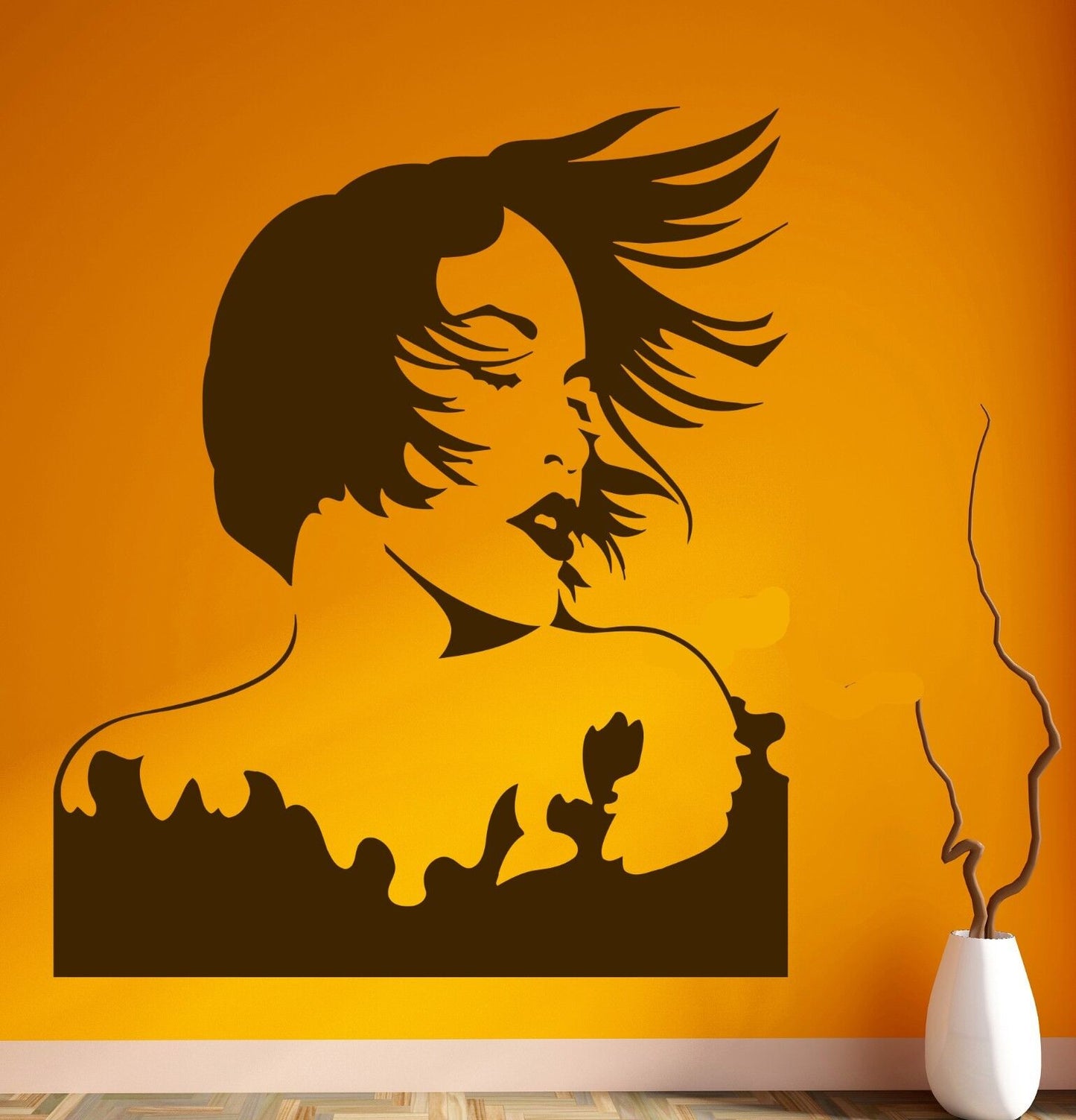 Wall Vinyl Sticker Decal Beautiful Sexy Woman Movie Star Hair Salon Spa (m005)