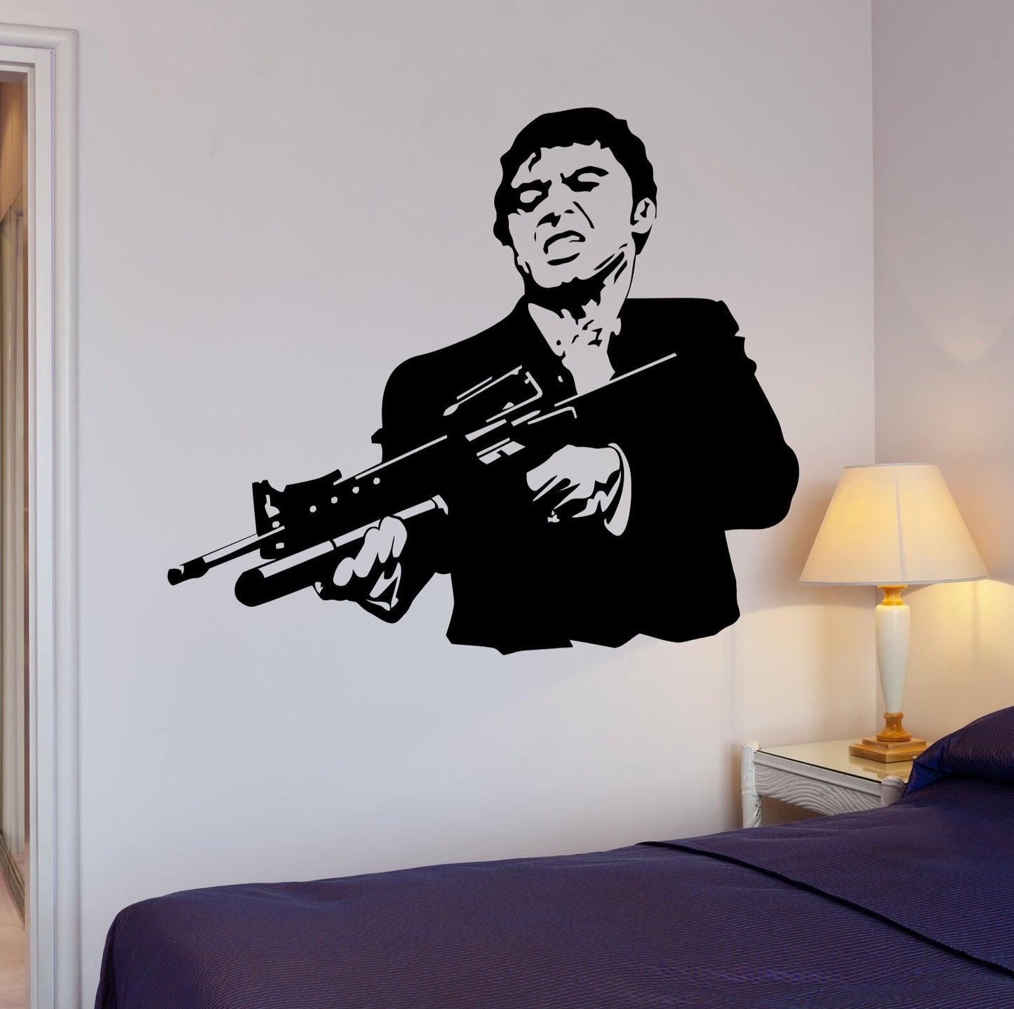 Wall Stickers Vinyl Decal Scarface Film Gangster Mafia Gun Cool Decor (ig1678)