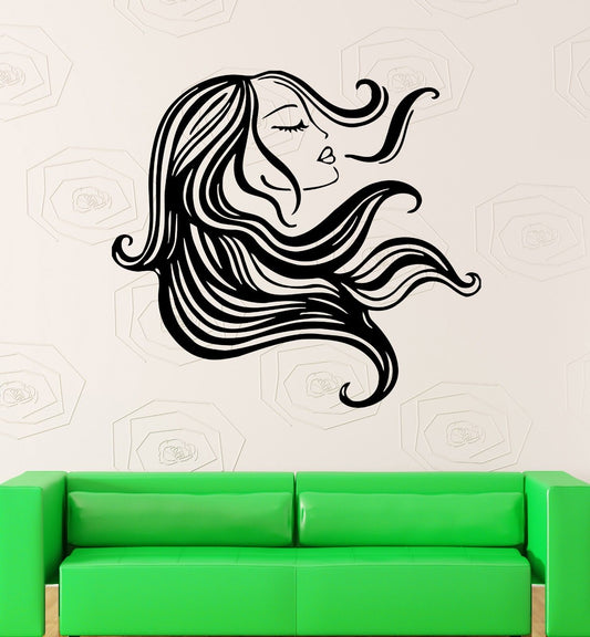 Wall Stickers Vinyl Decal Sexy Girl Woman Hair Beauty Salon Hairstyle (ig1705)