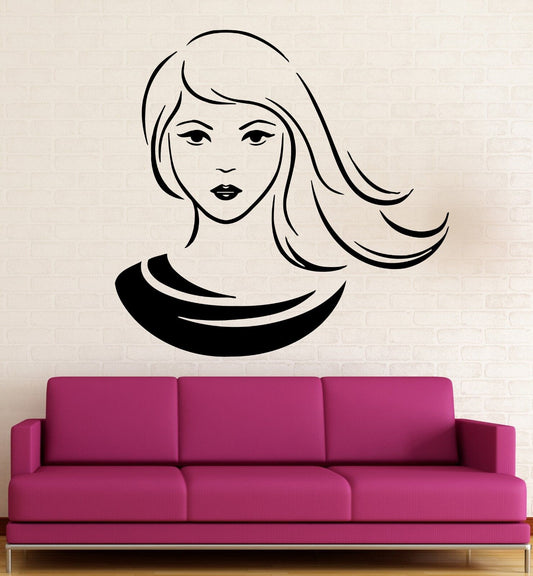 Wall Stickers Vinyl Decal Beautiful Woman Hair Hairstyle Beauty Spa (ig1710)