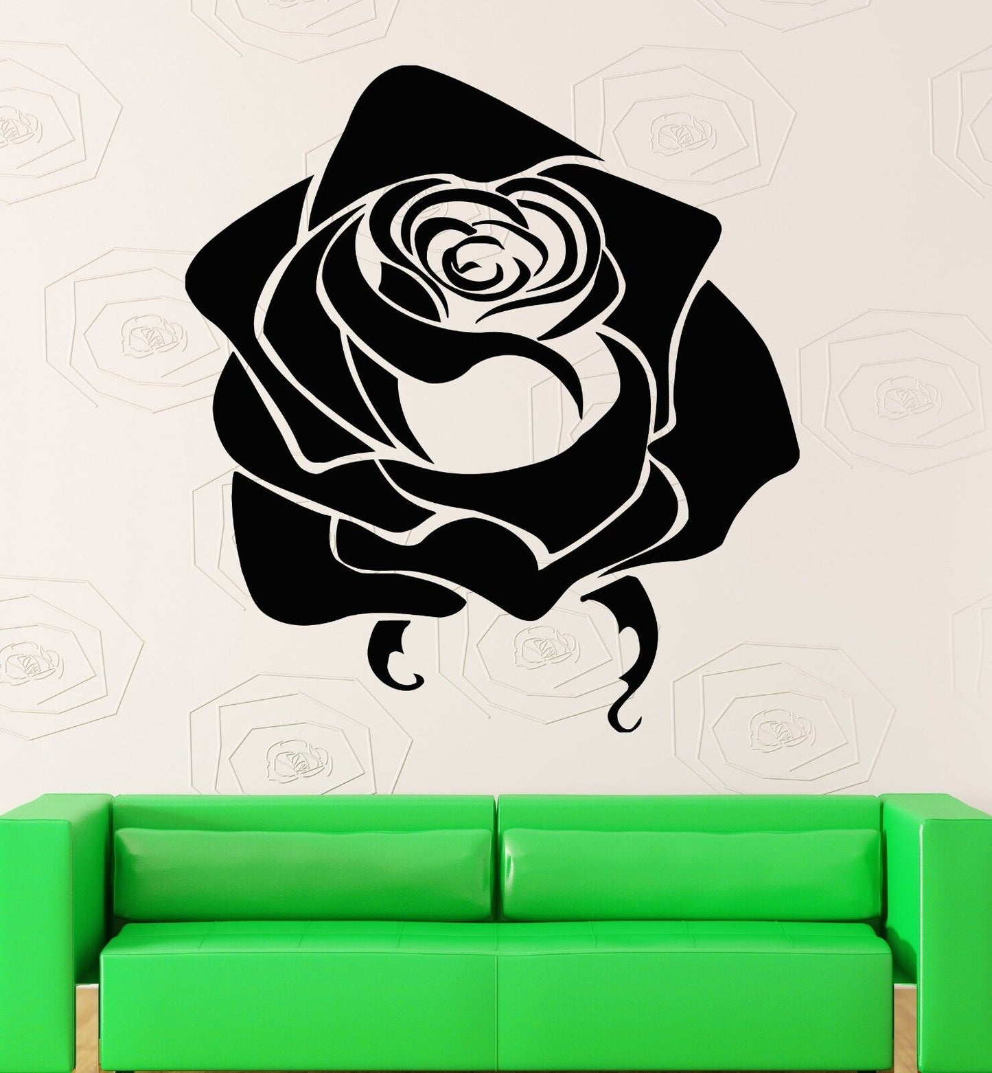 Wandaufkleber, Vinyl, schwarze Rose, Blumen, für Zimmer, Heimdekoration (ig1722)