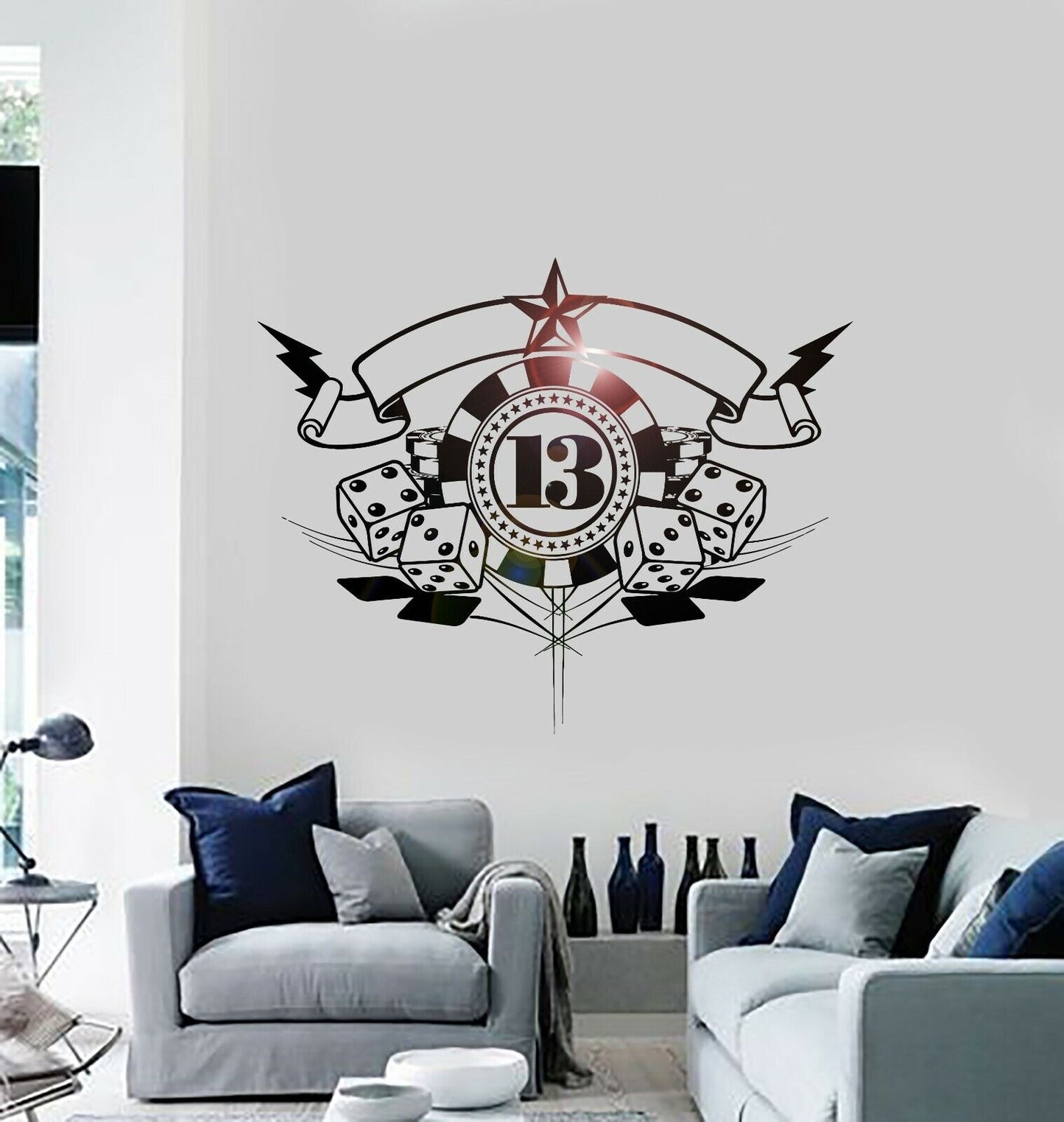 Wall Stickers Vinyl Decal Poker Cards Gambling Casino  (ig1741)