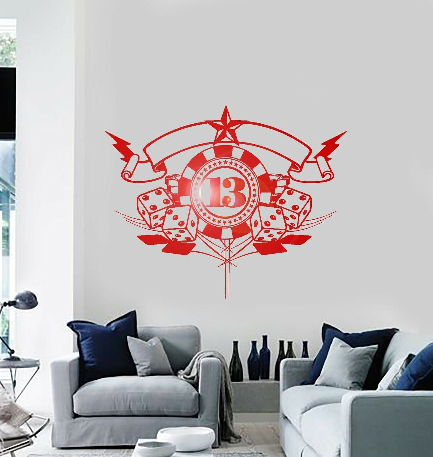 Wall Stickers Vinyl Decal Poker Cards Gambling Casino  (ig1741)