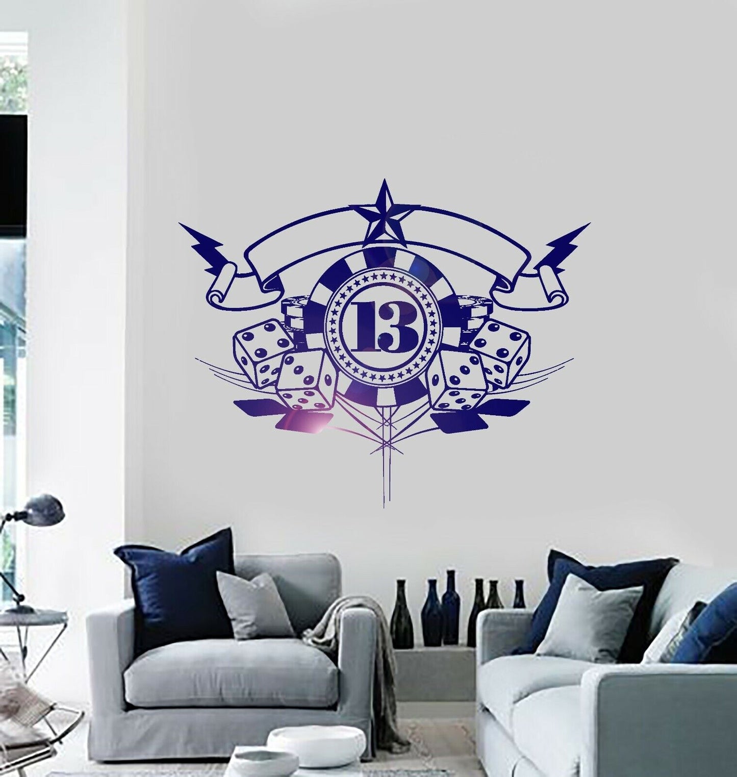 Wall Stickers Vinyl Decal Poker Cards Gambling Casino  (ig1741)