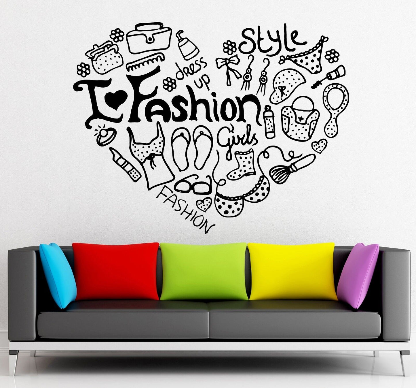 Wall Stickers Vinyl Decal Fashion Style Shopping Dress Up Girl Woman (ig1742)