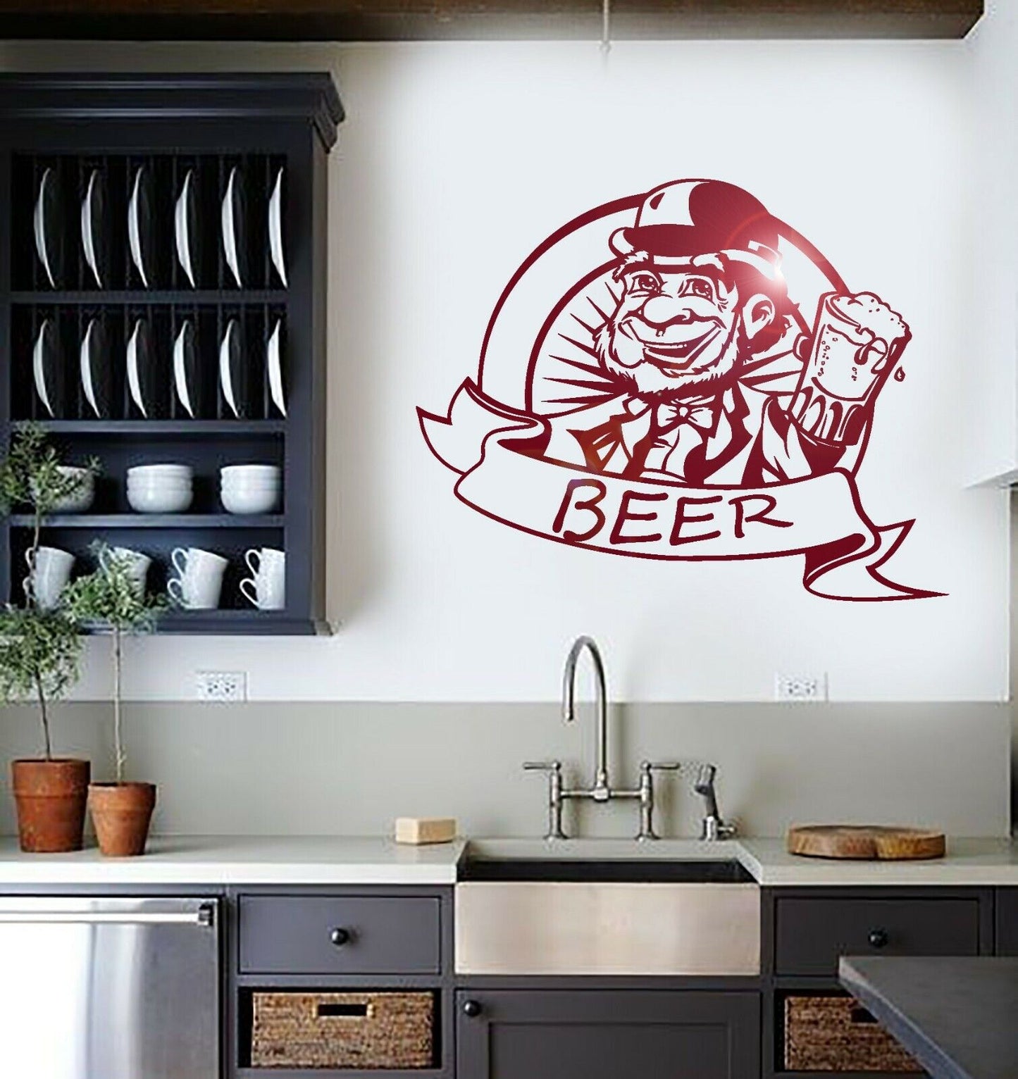 Vinyl Wall Decal Leprechaun Beer Pub Ireland Irish Bar Alcohol Stickers (ig1743)