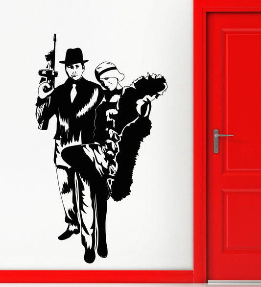 Wall Stickers Vinyl Decal Mafia Gangster American Style Gun Weapon (ig1766)