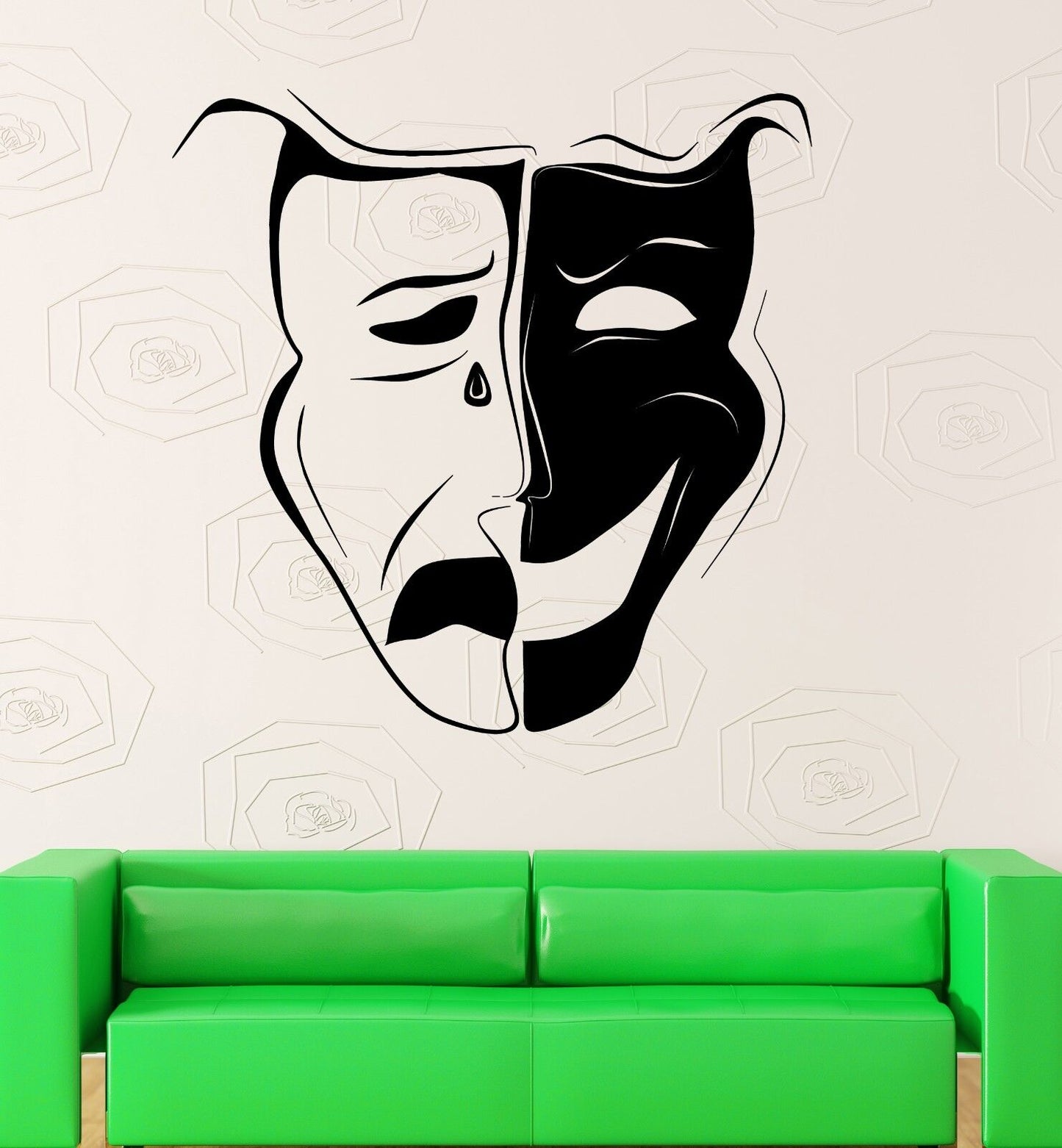 Wall Stickers Vinyl Decal Theatrical Mask Emotions Actor Art Decor (ig1799)