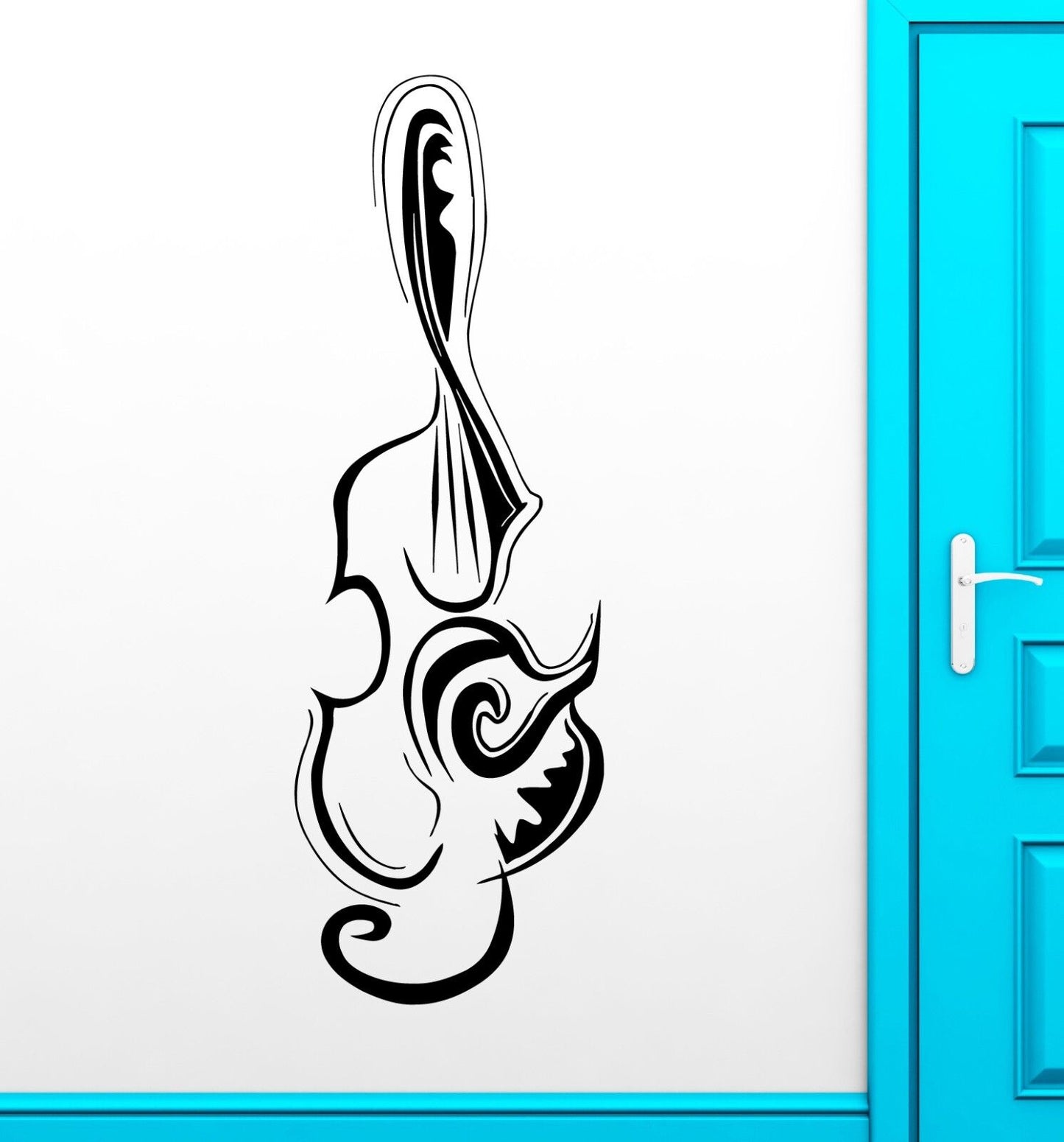 Wall Sticker Vinyl Decal Musical Instrument Music Violin Abstract Decor (ig1800)