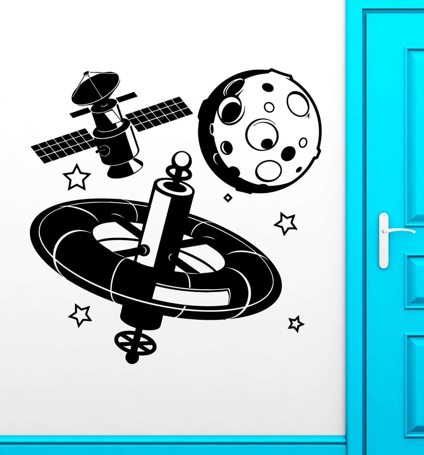 Wall Stickers Vinyl Decal Planet Universe Space Satellite Child Decor (ig1832)