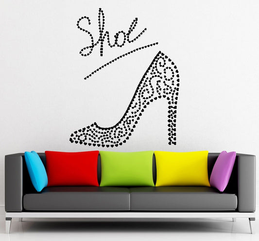 Wall Sticker Vinyl Decal Beautiful Ladies Shoe Fashion Shopping Glamour (ig1842)