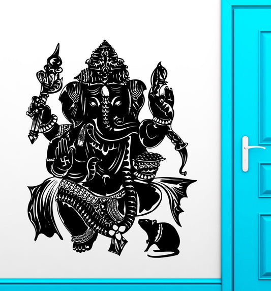 Wall Stickers Vinyl Decal God Ganesha India Hindu Religion Decor (ig1858)