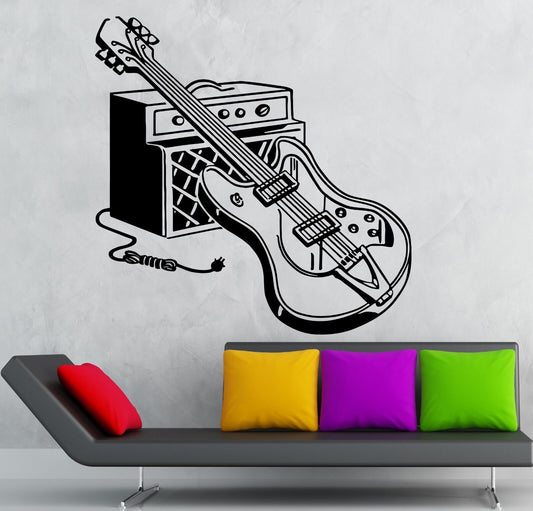 Wall Stickers Vinyl Decal Electric Guitar Music Musical Instrument Rock (ig1861)