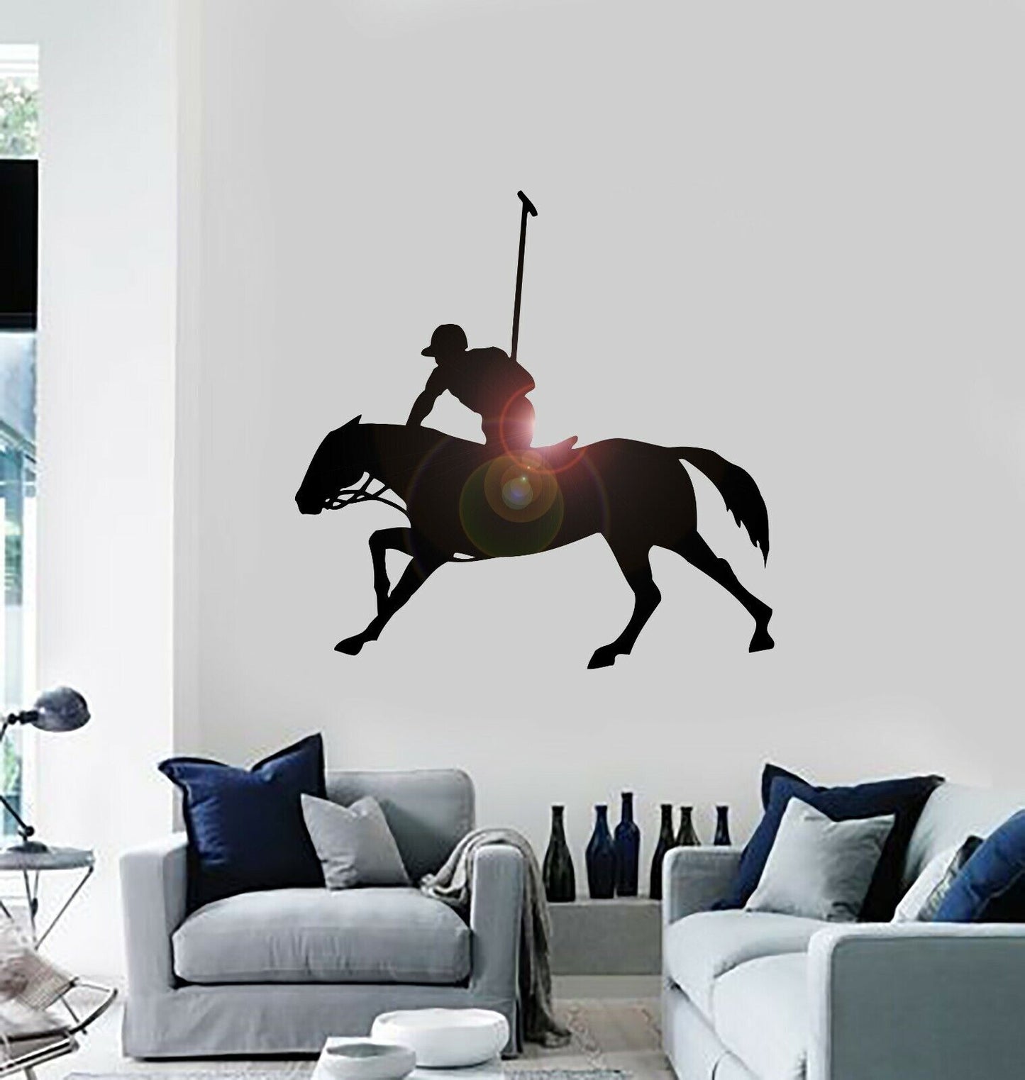 Autocollants muraux en vinyle, décor de Sport équestre Polo cheval (ig1868)