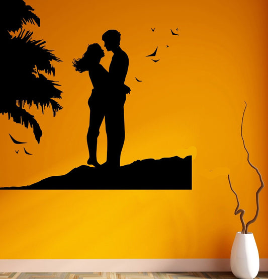 Wall Stickers Vinyl Decal Couple in Love Romantic Sunset Beach Bedroom (ig1887)