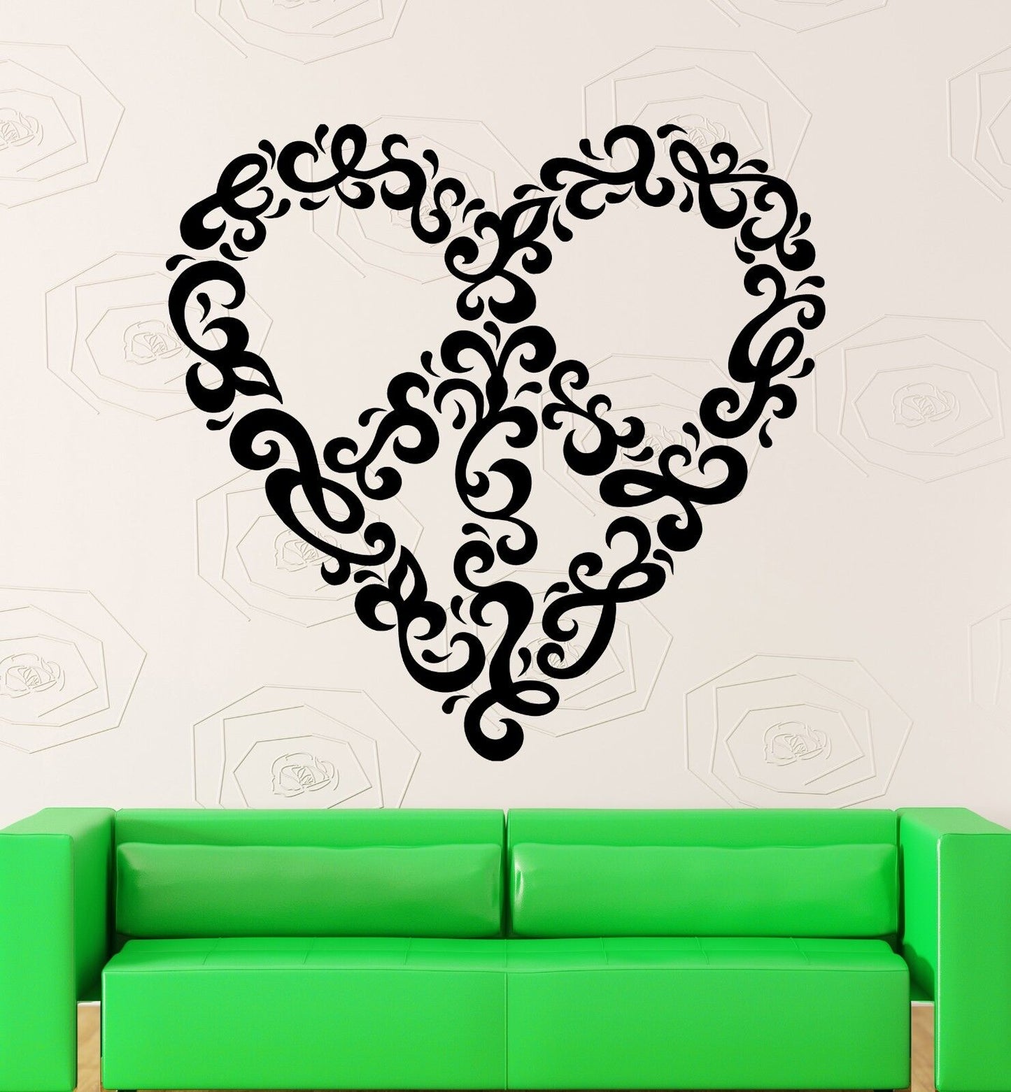 Wall Stickers Vinyl Decal Peace Love Heart Romantic Home Decor (ig1893)