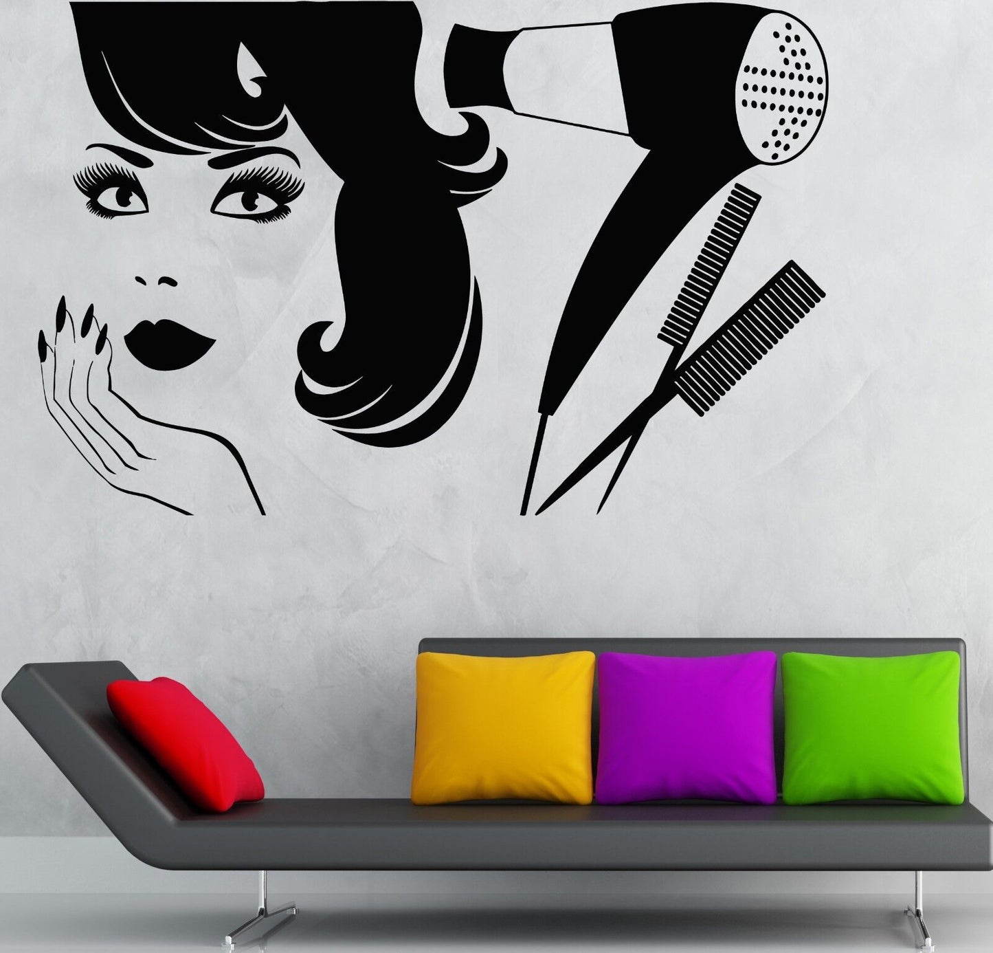 Wall Stickers Vinyl Decal Beauty Salon Hairdresser Barber Sexy Girl (ig1899)