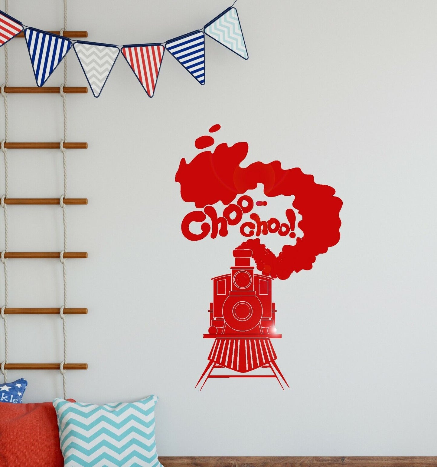 Retro Train Vinyl Wall Decal for Kids Room Child Railway Stickers Mural (ig1900)