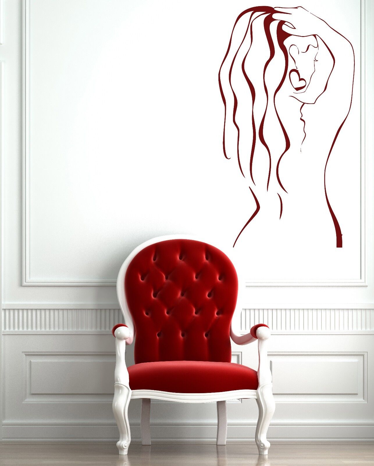 Wall Sticker Vinyl Decal Sexy Naked Woman Back Spa Massage Salon Decor (z1083)