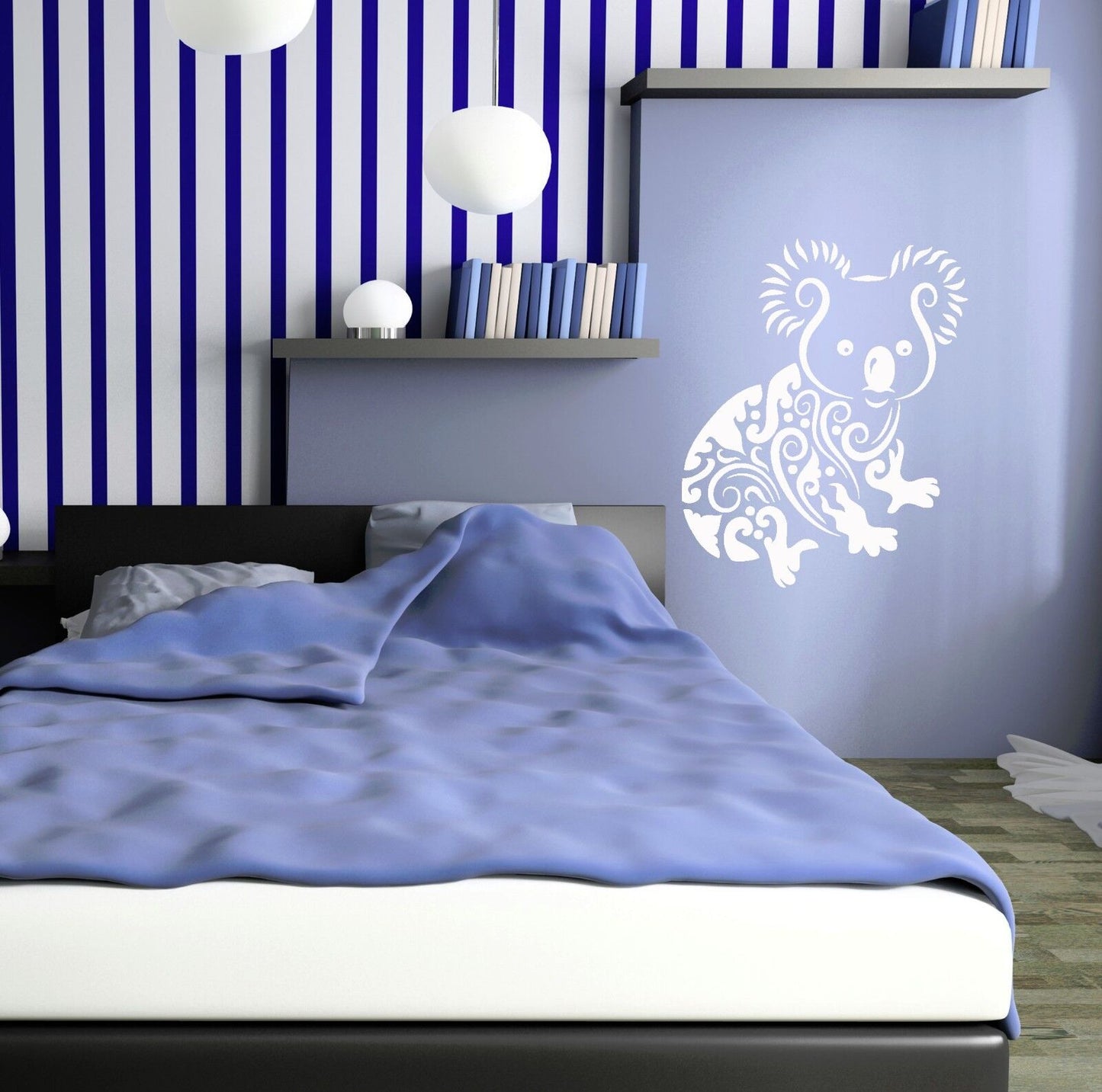 Stickers muraux Koala animaux drôles chambre d'enfants Art Mural vinyle autocollant (ig1920)