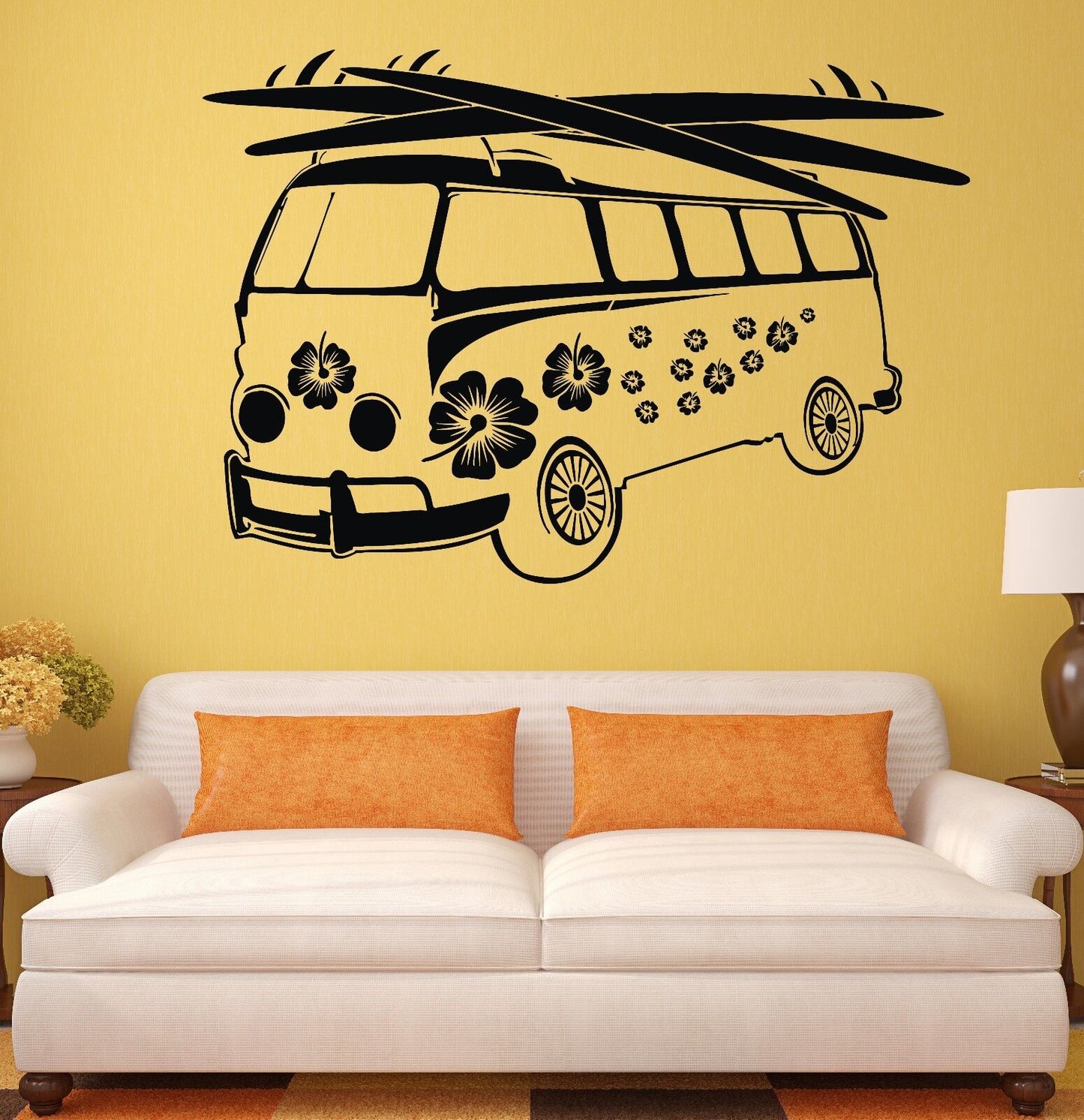 Wall Sticker Hippie Vans Bus Mobil Art Mural Vinyl Decal (ig1934)