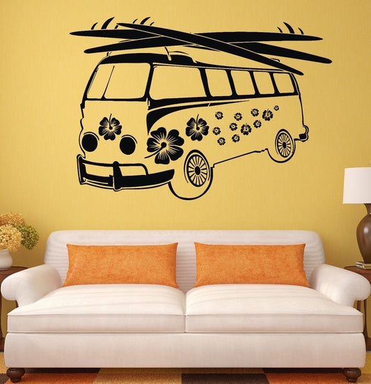 Wall Sticker Hippie Vans Bus Mobil Art Mural Vinyl Decal (ig1934)