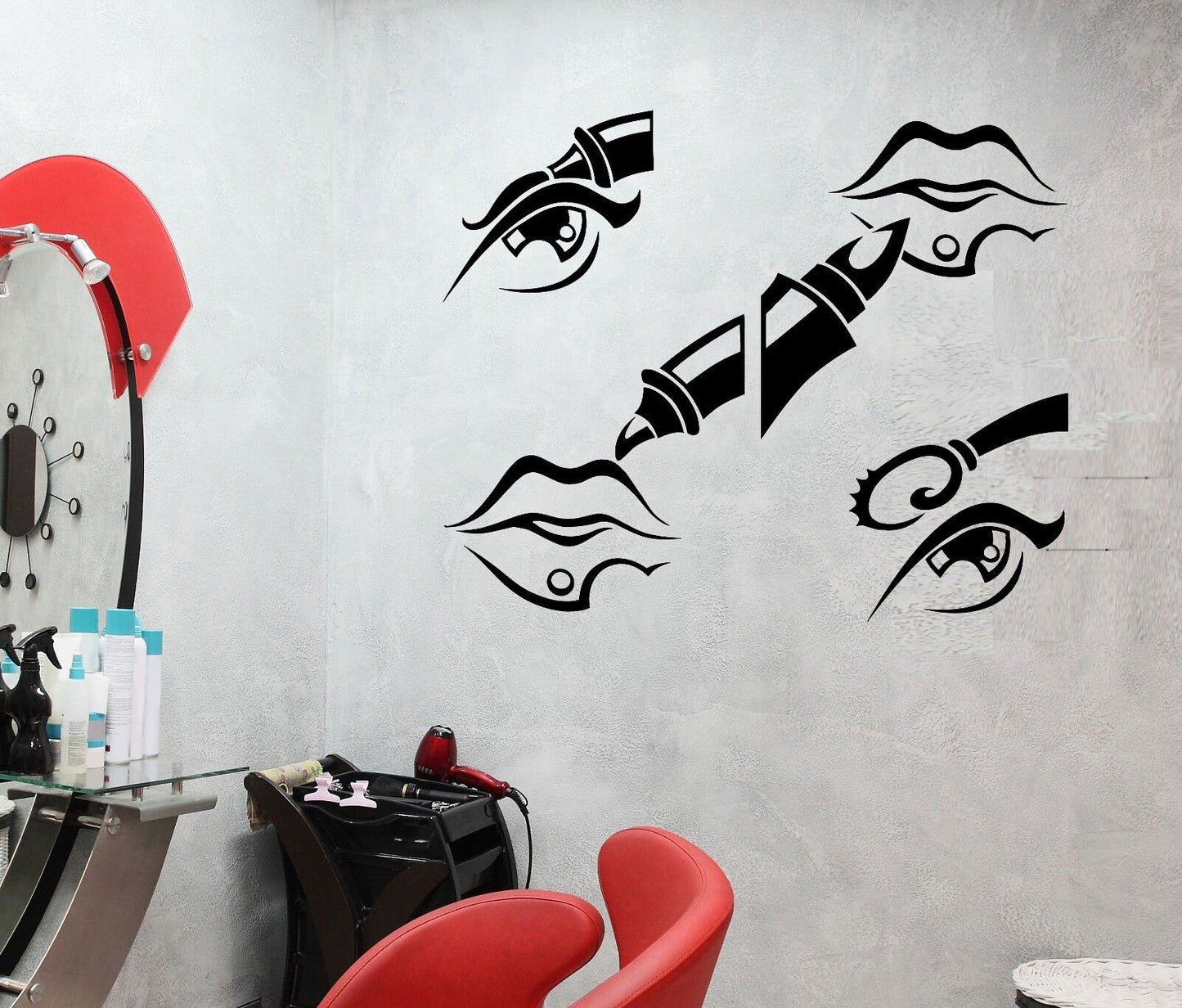 Wall Stickers Beauty Salon Cosmetics Makeup Woman Mural Vinyl Decal (ig1955)