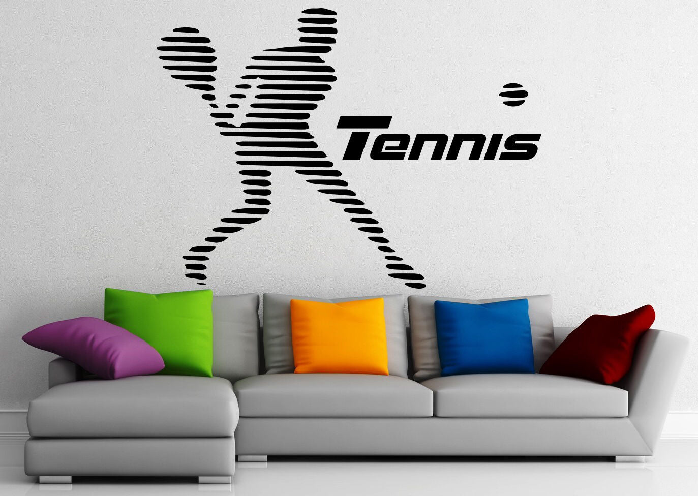 Autocollants muraux en vinyle pour joueur de Sport de Tennis, Art Mural pour salle de Sport (ig1999)