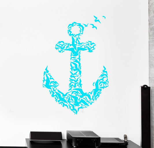 Wall Stickers Birds Sea Anchor Marine Sailor Art Mural Vinyl Decal (ig2000)