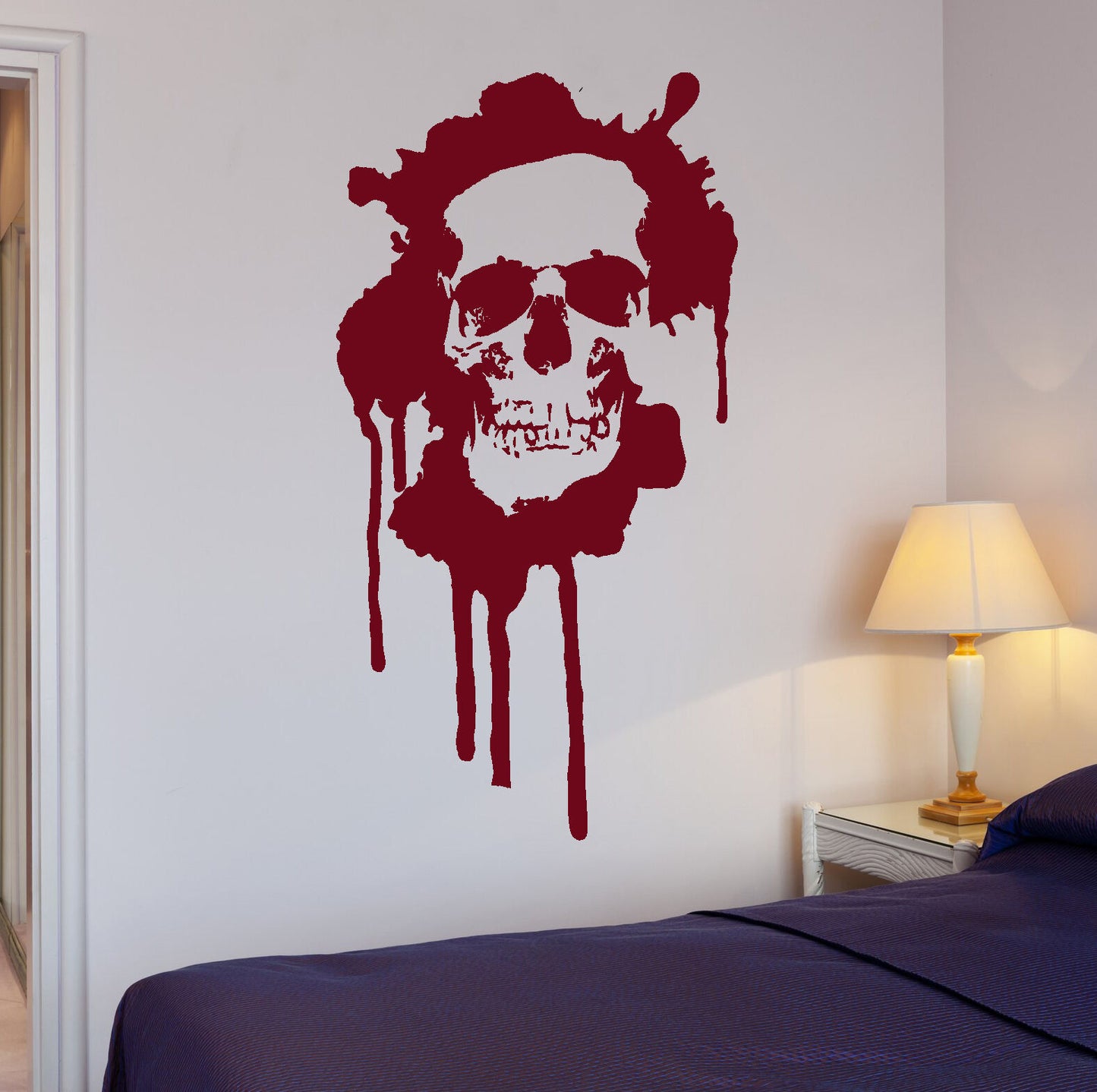 Wandaufkleber, Blut, Horror, Totenkopf, Tod, Jugendzimmer, Kunst, Wandbild, Vinyl, (ig2003)