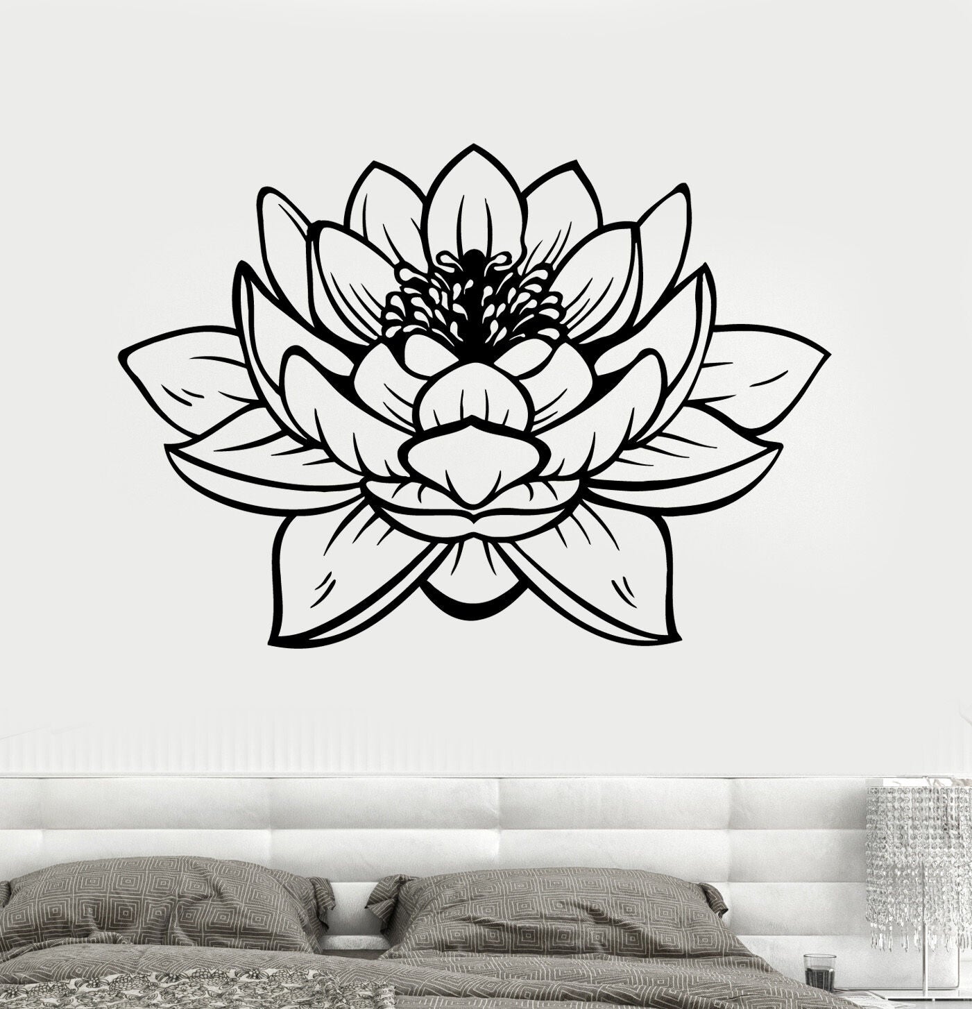 Lotus Flower Buddhia Yoga Studio Meditate Decor Wall Sticker Vinyl Decal (z2906)